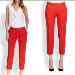 Kate Spade Red Jackie Crop Trouser Pants 10 Bows